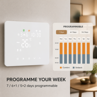 Thermostat Zigbee de pièce numérique HY101BW pour chauffage de chaudière à gaz Programmable 4 * AAA batterie/USB alimentation Thermostat intelligent