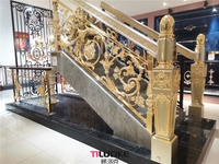Nouvellement conçu TLK-A97 revêtement de sol intérieur mains courantes d'escalier villa à cadre en acier léger européen avec garde-corps de balcon en laiton coulé