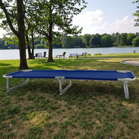 Lit de plage portable direct de l'usine Tepu Lit de camp pliable léger avec fonction d'inclinaison Design moderne Cadre en acier robuste