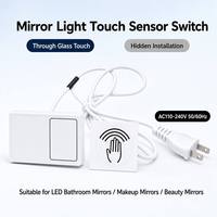 Miroir de salle de bain intelligent en ABS avec éclairage LED et interrupteur tactile, AC110V-240V 100W