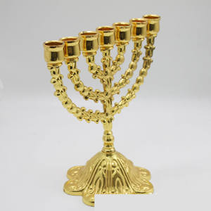 Menorah decoración candelabro vela judía 7 ramas candelabros Jerusalén 12 tribus Hanukkah decoración del hogar - Product Image 3