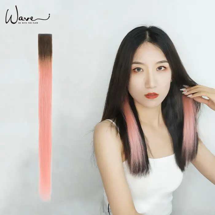 Ins Fashion New Design Ombre Highlight Clip In Hair Extension One Piece Highlights Clip Hair