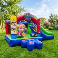 Château gonflable de dessin animé avec toboggan, château gonflable pour enfants, aire de jeux intérieure
