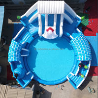 Parc aquatique gonflable directement de l'usine avec toboggans aquatiques et piscine à jets d'eau, aire de jeux extérieure commerciale pour enfants et adultes