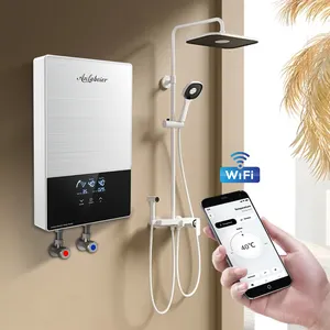 Fornecedor de aquecedores de água quente para banheiro doméstico 8KW, banheiro inteligente multiponto, chuveiro elétrico instantâneo sem tanque