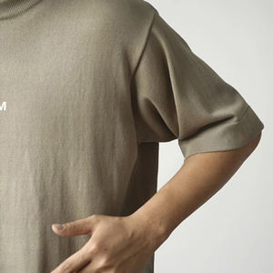 T-shirts unisexe à épaules tombantes T-shirt de luxe surdimensionné à col rond pour hommes, imprimé en 100% coton - Product Image 3