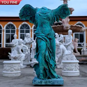 Klassische Lebensgröße Antike Bronze Winged Victory Samothrace Statue Friedhof Engels kulptur