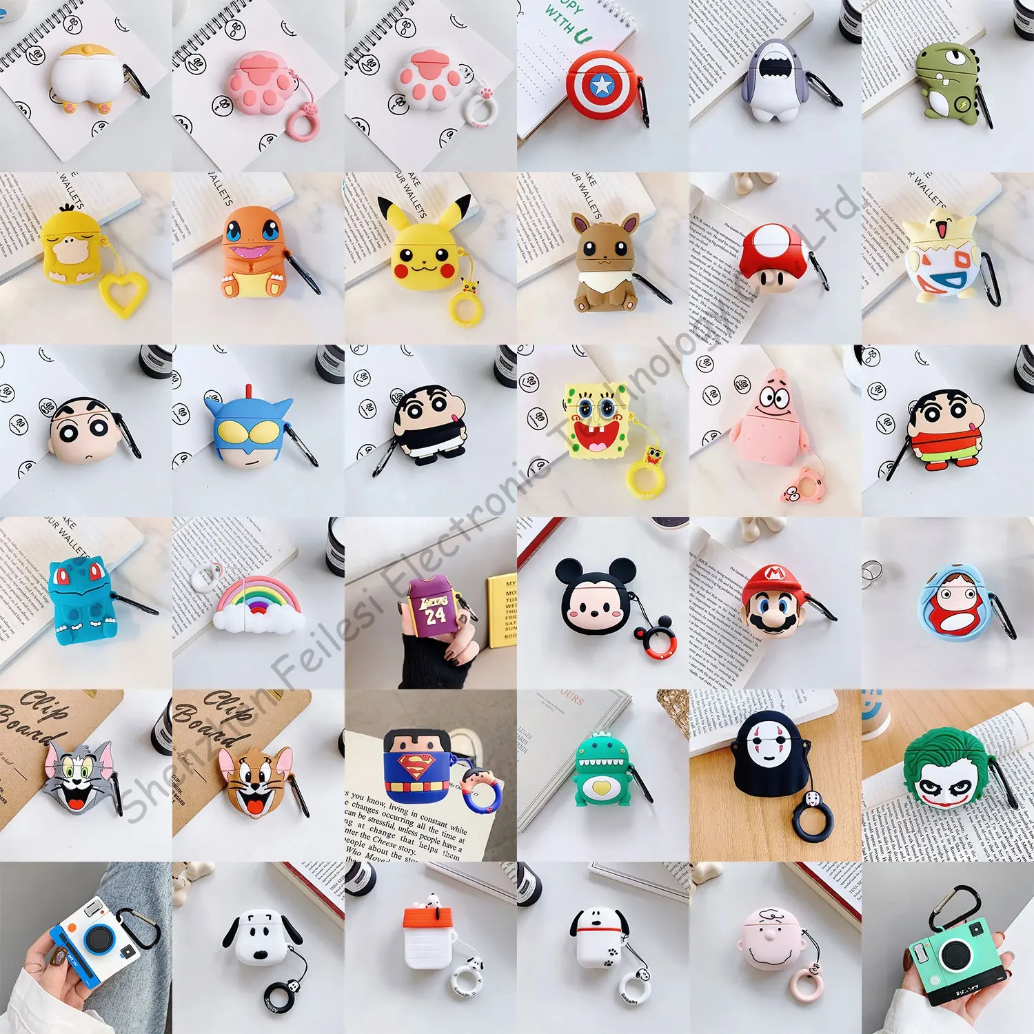 Original Designers Cute Cartoon 3D Silicone Case Earphone Accessories Character Designs Earphone Protect Case Cover
