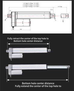 Actionneur linéaire électrique à charge lourde DC 12V 24V 2000N, moteur linéaire, course de <span class=keywords><strong>d</strong></span>éplacement 50mm 100mm 200mm 500mm - Product Image 6