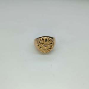 แหวนแฟชั่น สแตนเลส 316L ชุบทอง PVD ลายดอกไม้ เครื่องประดับผู้ชาย - Product Image 1
