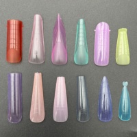 Nouvelles capsules d'ongles en gel réutilisables de forme carrée longue et large N14434, Popit double, forme supérieure double, pointes d'ongles
