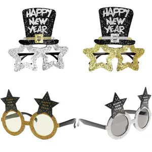 Decoración de fiesta de año nuevo, accesorios para fotos, gafas de estrella de cinco puntas, accesorios de fiesta de Feliz Año Nuevo, gafas