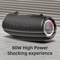 Enceinte extérieure Zealot S87 60W 80W avec woofer puissant, basses profondes, étanche, boombox, subwoofer pour fêtes