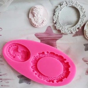 Silicone Mold With Woman Head And Frame Design For Cake Decoration Chocolate Plaster DIY Craft - Product Image 1