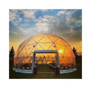 בית כיפה צבעונית בצורת חצי כדור geodesic אוהל מלון כיפה אוהל יוקרה זוהר עגול עגול כיפה אוהל