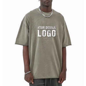 T-shirts pour hommes en coton batik vintage en gros, OEM, grande taille, style streetwear, décontractés, manches courtes, amples, sport, surdimensionnés - Product Image 1