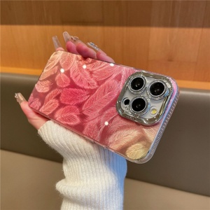 Funda de Teléfono con Diseño de Pluma Láser Degradado de Lujo para iPhone 11 12 13 14 15 Pro Max, Moderna, con Luz Fluida y Protección Antigolpes - Product Image 6