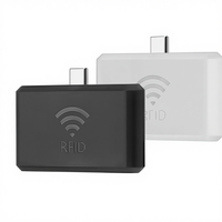 Lector y Grabador de Tarjetas RFID Portátil ISO18000-6C UHF, Acceso Móvil por Teléfono OTG, Control de Acceso USB Tipo-C, ABS Blanco
