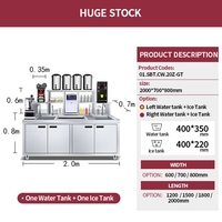 Équipement de préparation de thé au lait personnalisé Baiwin, machine à thé aux bulles, station de travail, comptoir de bar pour restaurant de jus et de thé au lait, à vendre