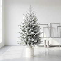 Sapin de Noël artificiel miniature de haute qualité, personnalisé, de 3 pieds, vert floqué, avec lumières LED pré-éclairées pour la décoration de la maison