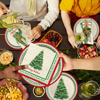 Serviettes en papier de qualité supérieure pour les décorations de fête de Noël et du Nouvel An, fournitures de fête de Noël, papier de soie