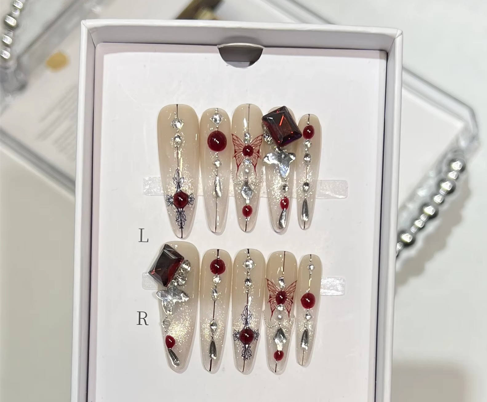 1245 [temple butterfly] ส้นเข็มยาวพิเศษ