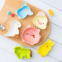 Petits plats et bols décoratifs en forme de fruits pour la maternelle, assiettes en céramique pour condiments, usage domestique et pour animaux de compagnie