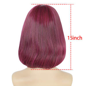 Peluca Corta de Cosplay <span class=keywords><strong>Velma</strong></span> Naranja Marrón para Personaje, Flequillo Recto, Rizado hacia Adentro, Cabello Sintético Transparente, Pequeña, 130% de Densidad - Product Image 4