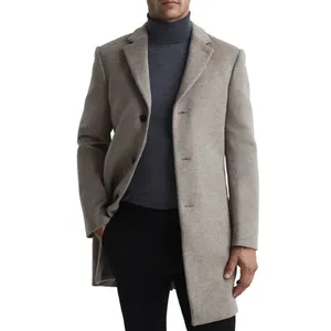 Manteau en laine solide pour homme, décontracté et personnalisé, de haute qualité, à la mode, pour le bureau, collection automne