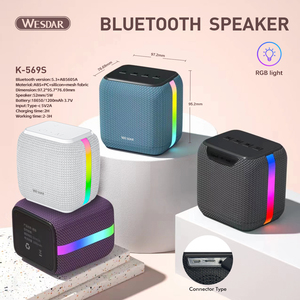 Bán buôn không dây BT loa với RGB ánh sáng màu Loại-C sạc cổng Stereo Di động Hộp âm thanh K-569S - Product Image 2