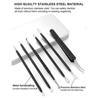 Kits de suppression de boutons d'acné de défaut professionnels ensemble d'outils d'extraction de comédon de dissolvant rapide de points noirs avec boîtier en métal