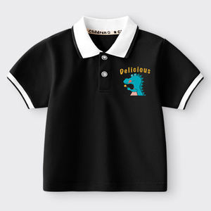 Polo pour garçons 2026 Nouveau T-shirt en coton pur à manches courtes pour enfants et adolescents avec logo personnalisé et motif dessin animé - Product Image 6