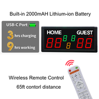 Tableau de score numérique LED portable YIZHI avec télécommande, affichage de score à 4 modes, tableau de score électrique pour Cornhole, tennis, padel