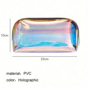 Sac de rangement cosmétique transparent imperméable en TPU holographique PAXDUN, sac de maquillage en PVC laser transparent - Product Image 5