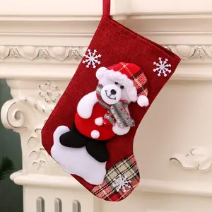 Navidad Productos Xmas Tree Navidad Decoration Christmas Elf Plush Doll Toy Stocking Kit Soft Minia Linen Christmas Stockings