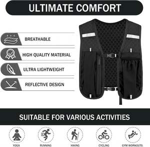 Gilet de Rangement Léger et Réfléchissant pour Cyclisme et Course à Pied, avec Poche d'Hydratation et Compartiment Téléphone – Taille Moyenne et Coloré - Product Image 3