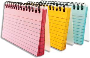 50 feuilles 5x3 pouces cartes flash multicolores cartes flash de révision en spirale pour l'école et le travail de bureau - Product Image 6