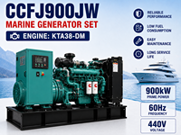 Grupo Electrógeno Marino Automático SCDC CCFJ900JW de 900 kW y 1800 rpm con AVR, Trifásico, Motor Diésel KTA38-DM de 1800 RPM para Embarcaciones en Alta Mar