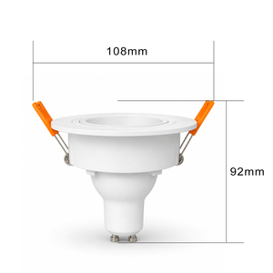 กรอบไฟสปอตไลท์ LED สีขาวทรงกลมแบบฝังพร้อมคลิปหนีบ ฝาครอบไฟภายในอาคาร ผิวขัดเงา สำหรับ GU10 MR16 - Product Image 6