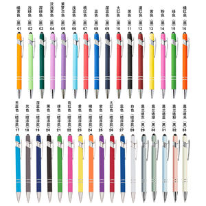 Stylo à bille en plastique promotionnel le moins cher avec écran tactile en caoutchouc souple Stylo à bille - Product Image 4