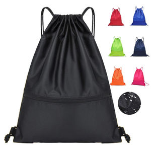 Công suất lớn <span class=keywords><strong>Nylon</strong></span> chống thấm nước vẽ chuỗi ba lô thể thao du lịch Polyester Dây Kéo Túi bóng rổ dây kéo Ba lô - Product Image 1