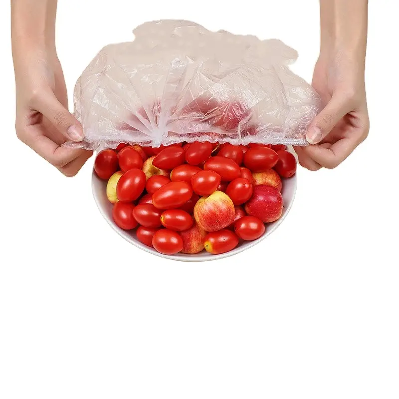 Großhandel Einweg-Staubs chutz hülle Elastic Plastic Food Bowl Covers Frische Lebensmittel Lagerung Saran Wrap für Kühlschrank Küche