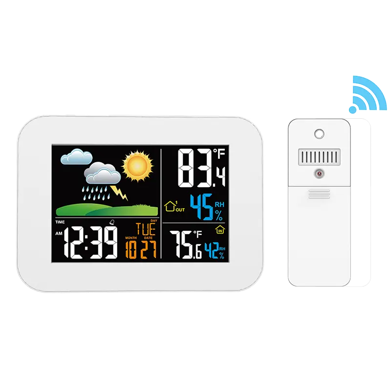 Igrometro termometro LCD colorato senza fili digitale con stazione meteorologica
