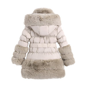 Giubbotto Parka personalizzato per ragazze di spessore finto cappuccio di pelliccia per bambini <span class=keywords><strong>cappotto</strong></span> <span class=keywords><strong>invernale</strong></span> per ragazze - Product Image 2
