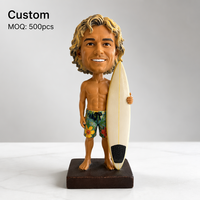 Figurine de surf personnalisée en résine avec tête oscillante, fabrication OEM, cadeau de collection