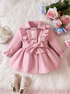 <span class=keywords><strong>Manteau</strong></span> à double boutonnage pour bébé fille, imprimé, mignon, respirant, à revers à volants, automne/<span class=keywords><strong>hiver</strong></span> - Product Image 1