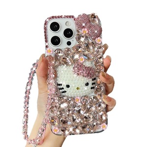 Étui de téléphone de luxe avec strass et chaîne en cristal, coque incrustée de diamants pour <span class=keywords><strong>Samsung</strong></span> S25 S24 S23 S22 S21 Ultra plus - Product Image 6