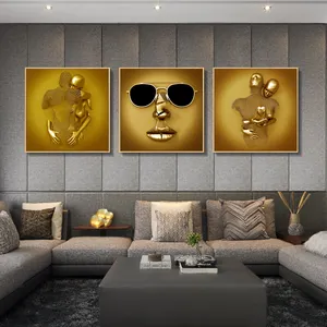 Modern Living Room Decor Bathroom Picture Figure Yellow Canvas Abstract Romantic wall pictures wall art living room abstract