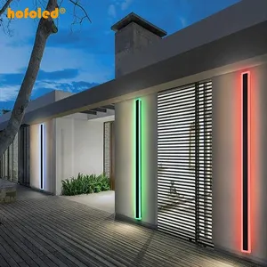 Moderne mehrfarbige Einrichtung Garten-Sonnenlicht Veranda-Sonnenlicht RGB-Licht Aluminium Outdoor RGB langer Streifen LED-Wandlicht