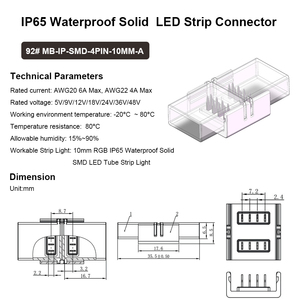 IP68 étanche 10mm 4Pin RGB SMD LED connecteur de lumière de bande Silicone solide pour jardin paysage éclairage PC boîtier pour l'alimentation - Product Image 2
